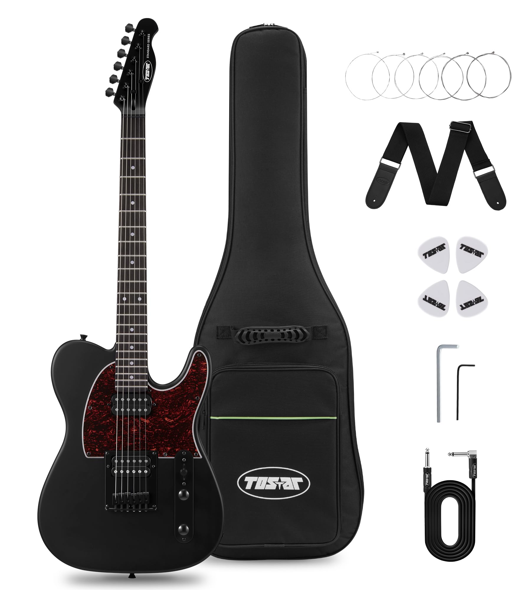 Amazon.com: Tostar Electric Guitar: HH Humbuckers, Fixed Hardtail